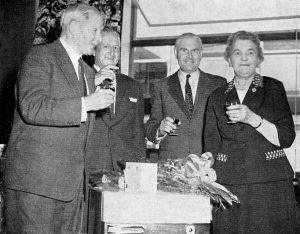 Sir Clavering Fison (Left) at Nellies's presentation