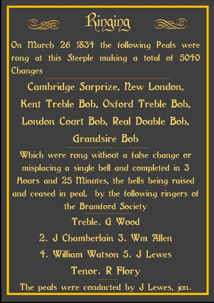1834 Peal board