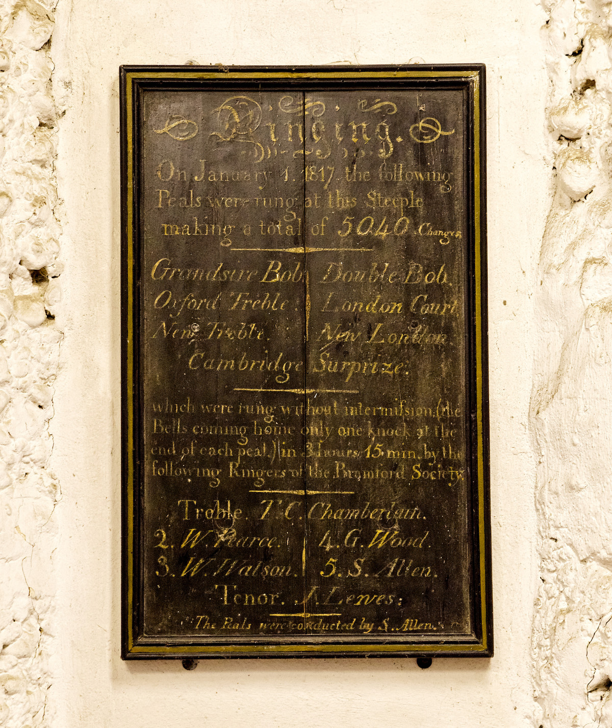 Bell ringers list 1817