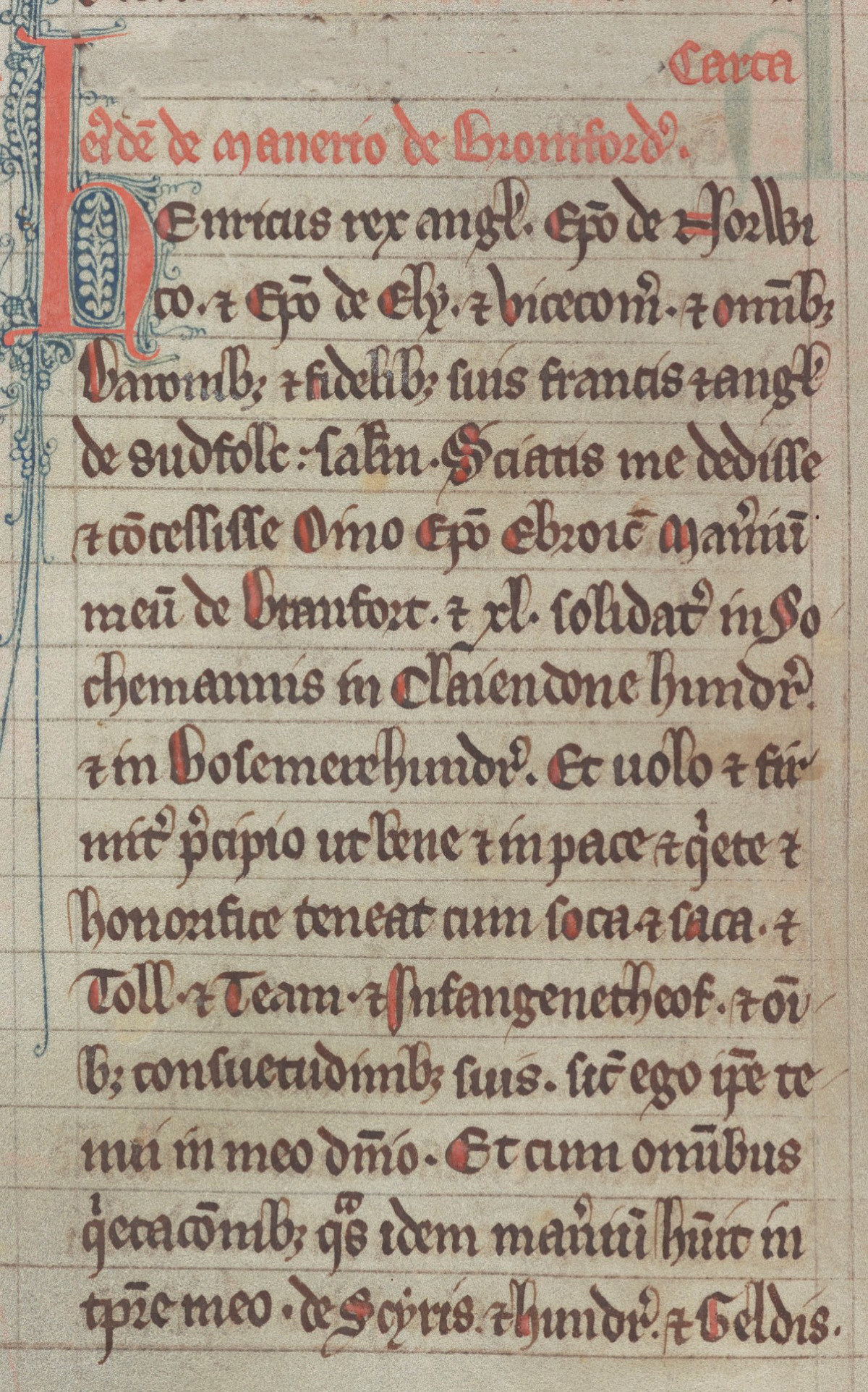 Henry I Bramford Charter